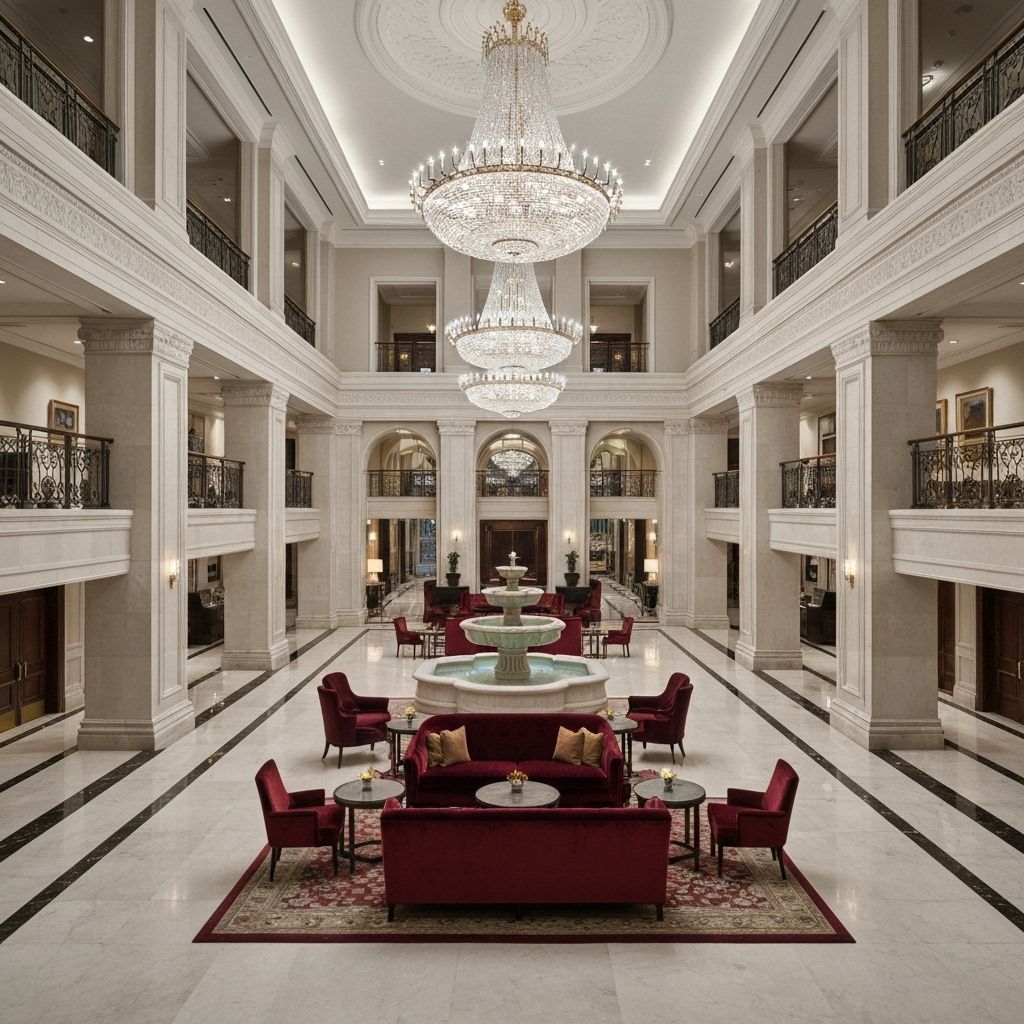 Elegant hotel lobby interior