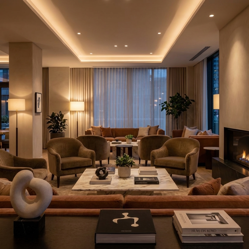 Comfortable lounge seating area for guests