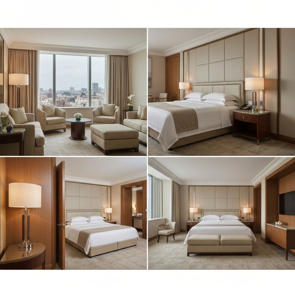 Executive suite featuring separate living area and premium amenities