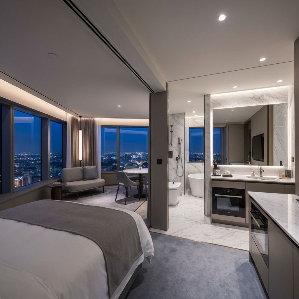 Luxurious premium suite with panoramic views and sophisticated design